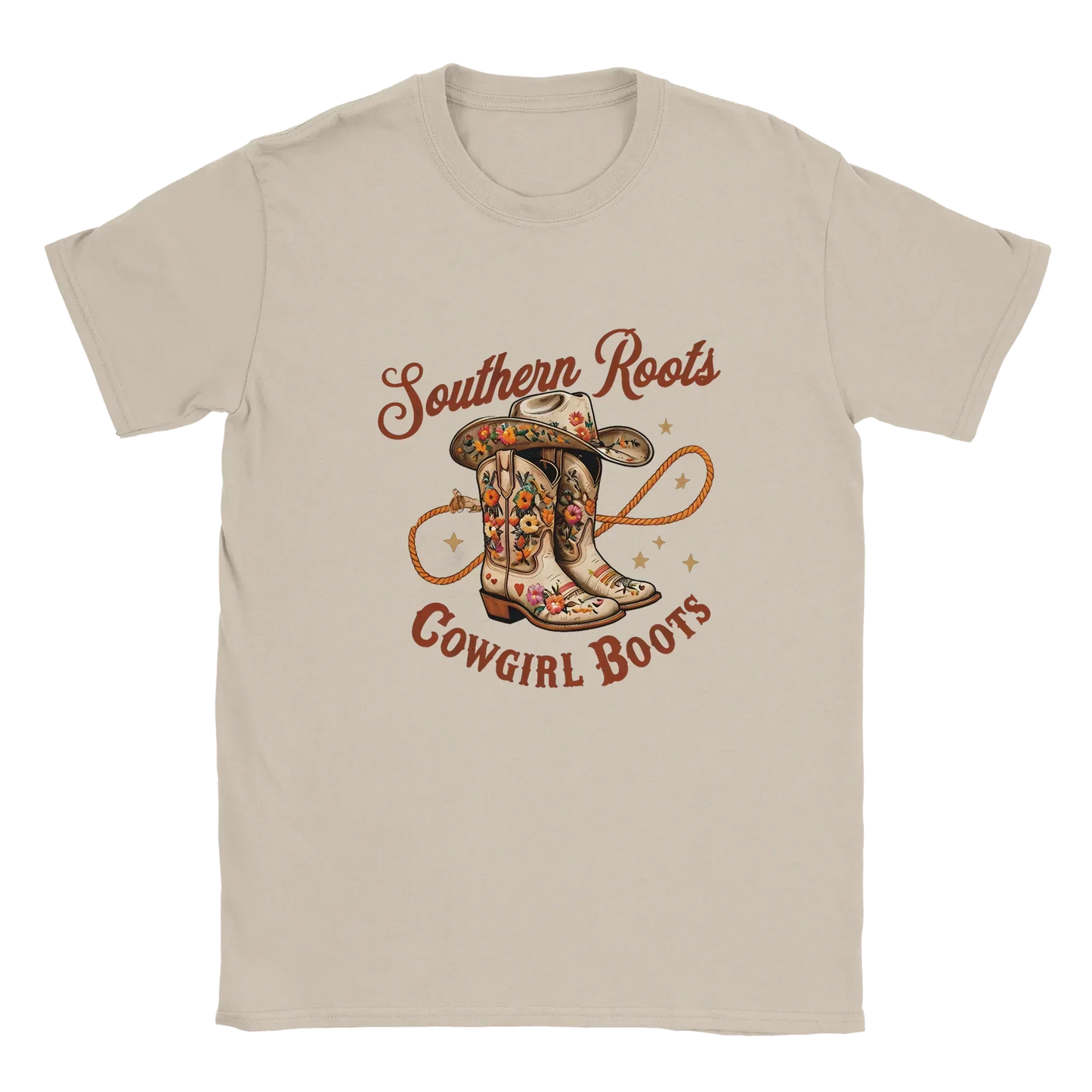Southern Roots Cowgirl Boots-Sand-Unisex Heavyweight Cotton T-shirt