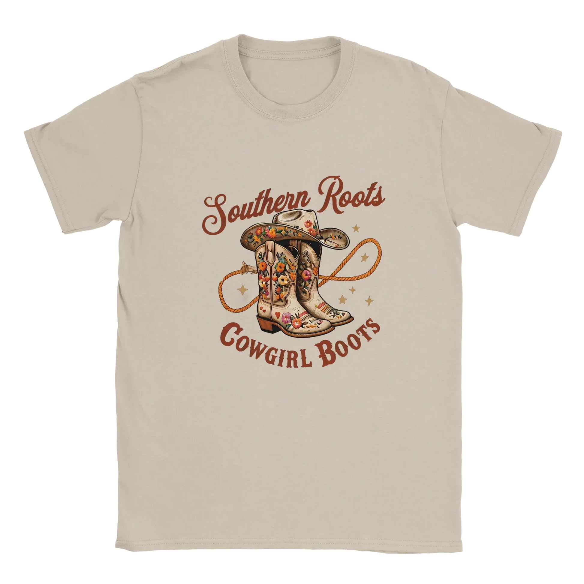 Southern Roots Cowgirl Boots-Sand-Unisex Heavyweight Cotton T-shirt