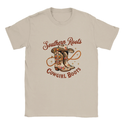 Southern Roots Cowgirl Boots-Sand-Unisex Heavyweight Cotton T-shirt