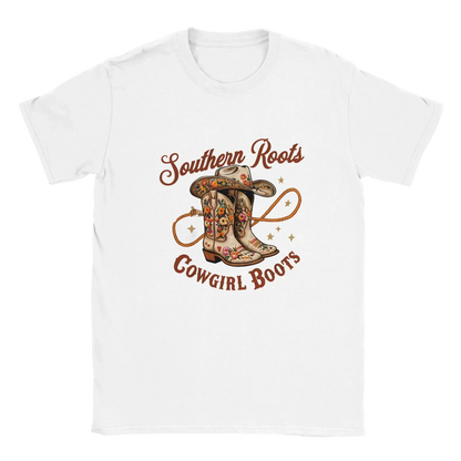 Southern Roots Cowgirl Boots-White-Unisex Heavyweight Cotton T-shirt