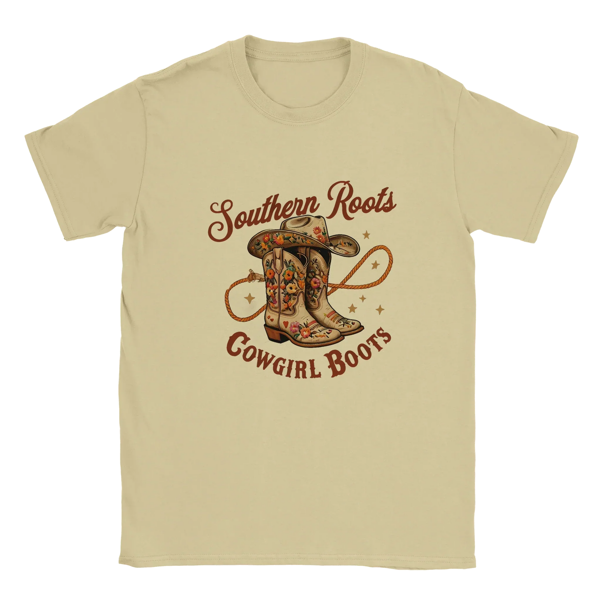 Southern Roots Cowgirl Boots-Natural-Unisex Heavyweight Cotton T-shirt