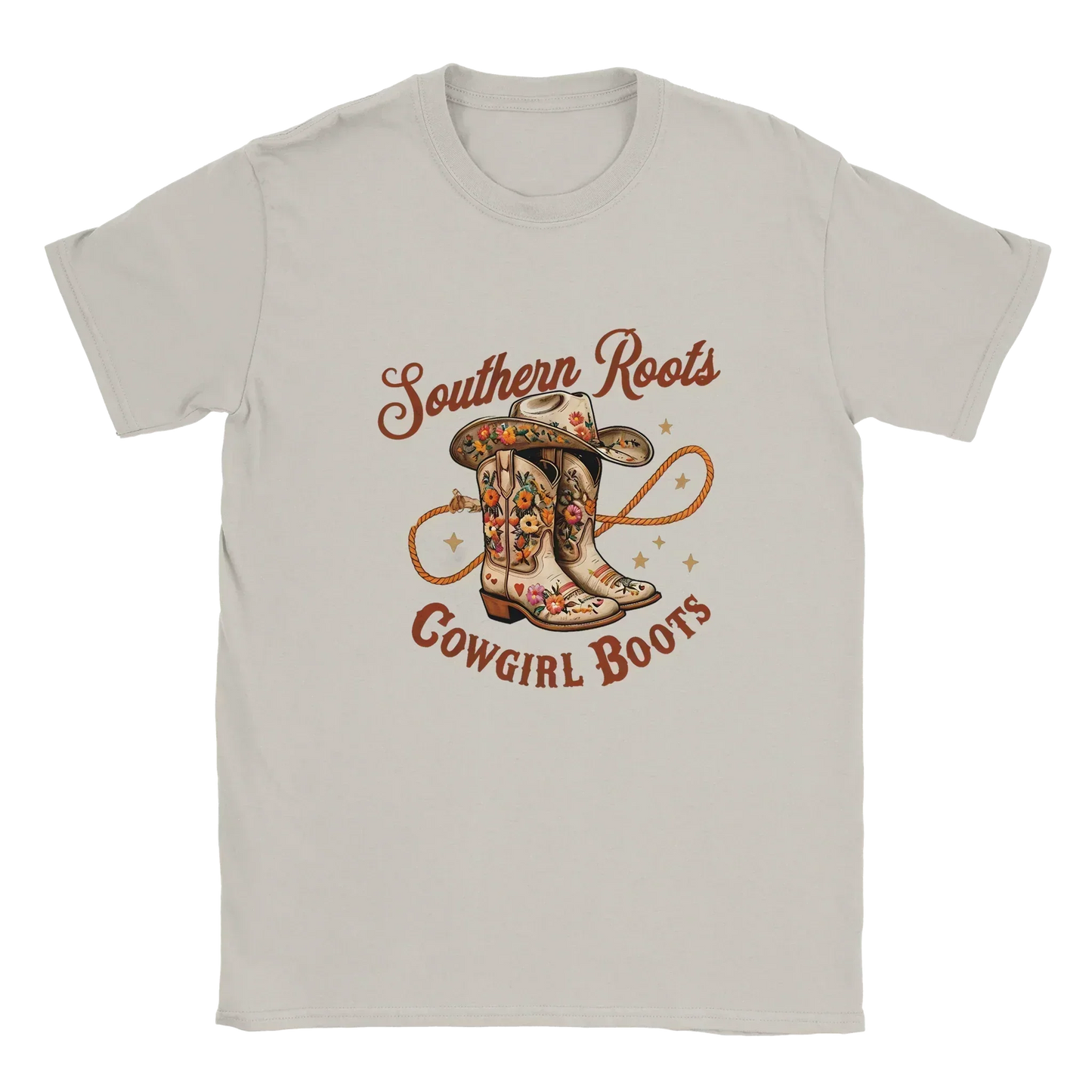 Southern Roots Cowgirl Boots-Ice Grey-Unisex Heavyweight Cotton T-shirt