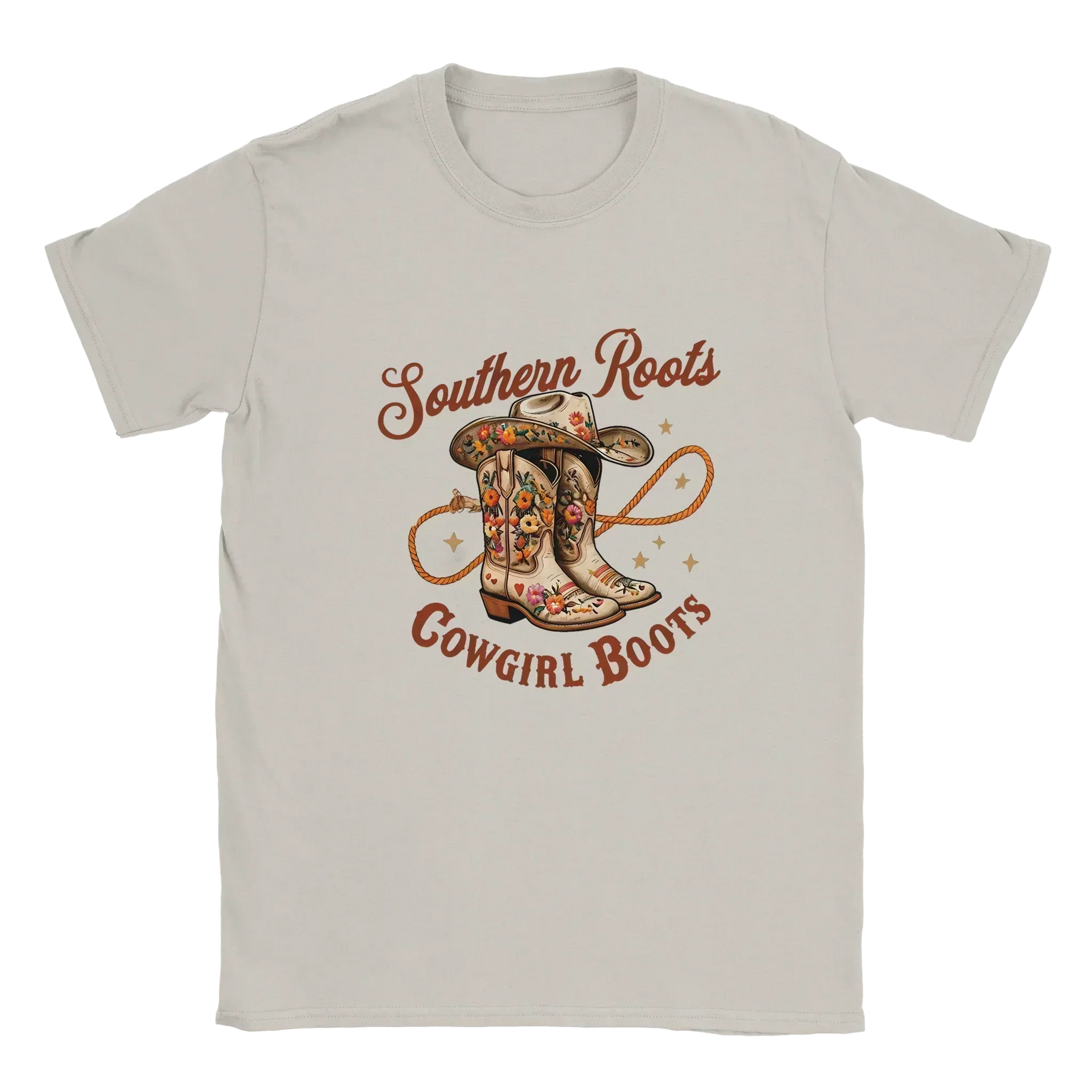 Southern Roots Cowgirl Boots-Ice Grey-Unisex Heavyweight Cotton T-shirt