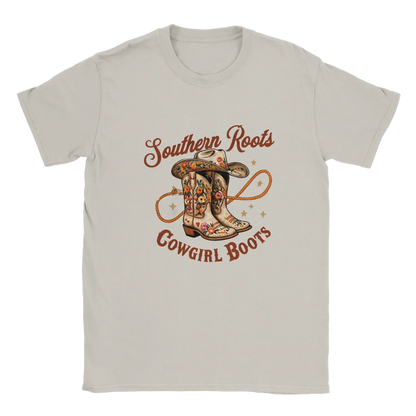 Southern Roots Cowgirl Boots-Ice Grey-Unisex Heavyweight Cotton T-shirt