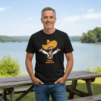 Black | Unisex | Lifestyle | Frito Bandito T-Shirt | Retro Pop Culture Throwback Tee
