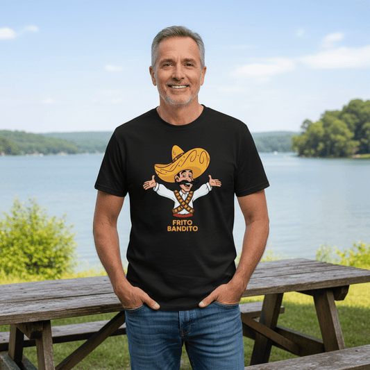 Black | Unisex | Lifestyle | Frito Bandito T-Shirt | Retro Pop Culture Throwback Tee