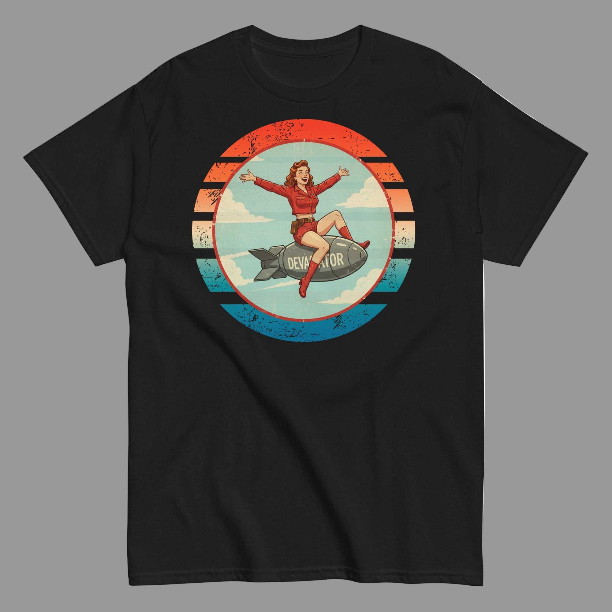 Black | Unisex | The Devastator T-Shirt | WWII Iconic Bomber Nose Art
