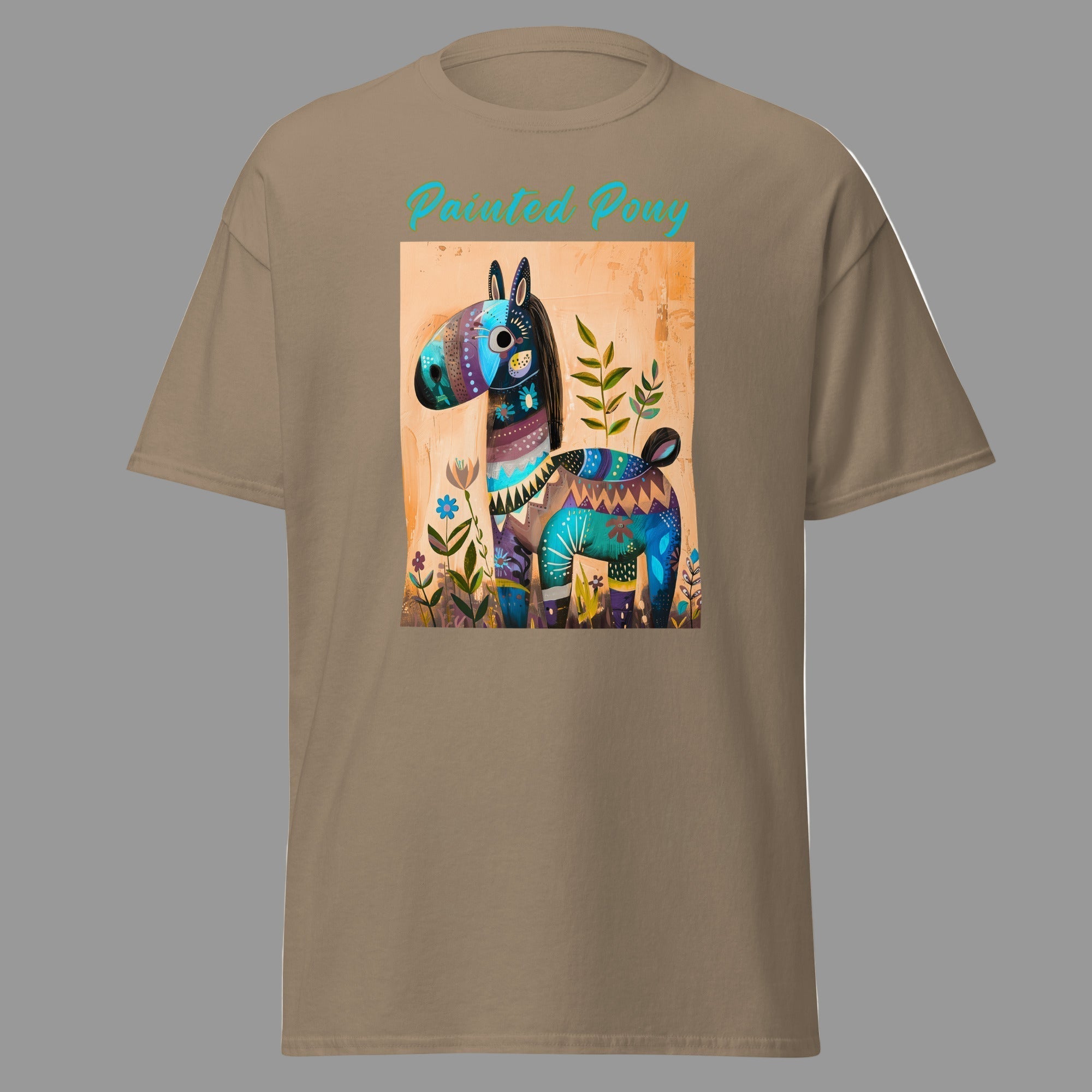 Brown Savana | Unisex | Painted Pony T-Shirt | Southwest Festive with a Turquoise Flare