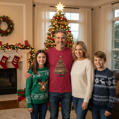 Cardinal Red | Unisex | Lifestyle | Bullet Christmas Tree T-Shirt | Hunting & Holiday Humor Tee