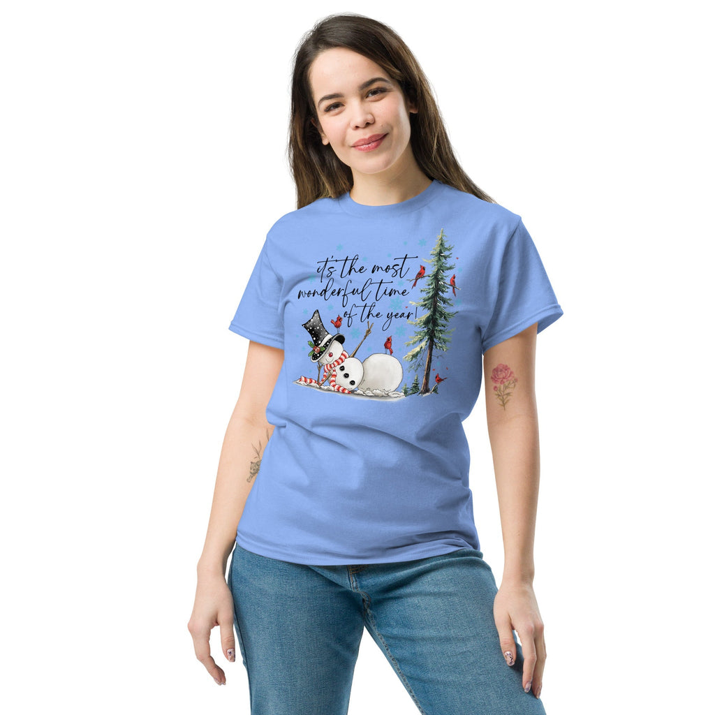 Carolina Blue | Unisex | Lifestyle | Wonderful Time Snowman T-Shirt