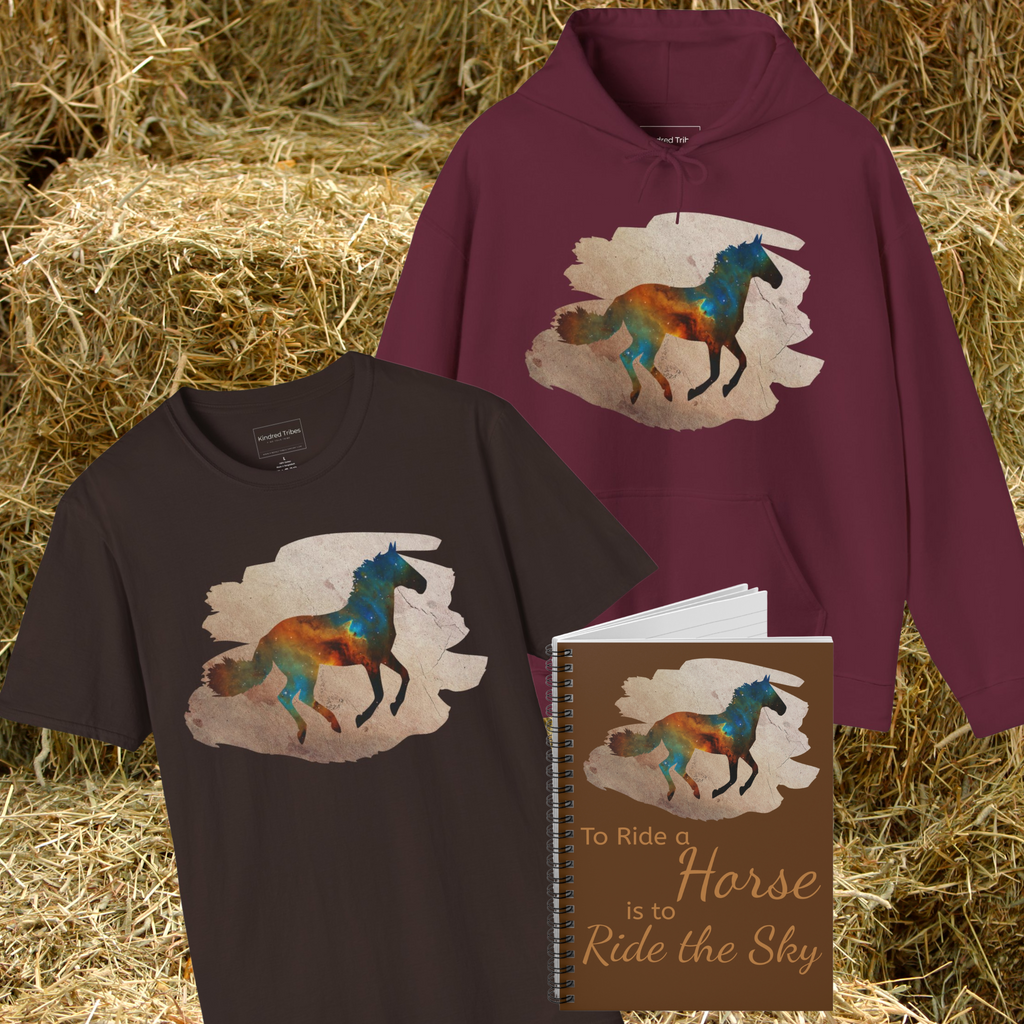Celestial Horse Collection | Dark_Chocolate T-Shirt | Maroon_Hoodie | Journal
