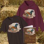 Celestial Horse Collection | Dark_Chocolate T-Shirt | Maroon_Hoodie | Journal