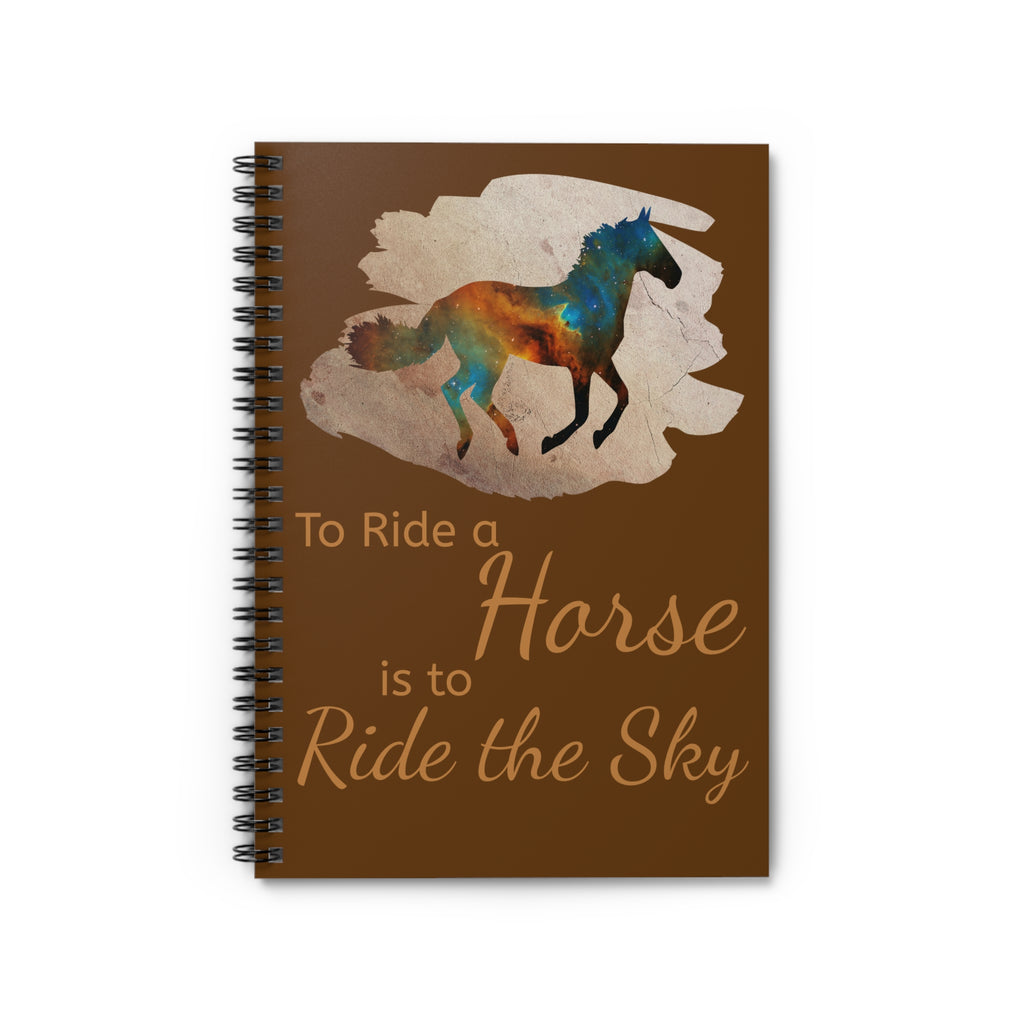 Celestial Horse Spiral Notebook | "Ride the Sky" Ruled Journal for Notes & Gifts | Flat
