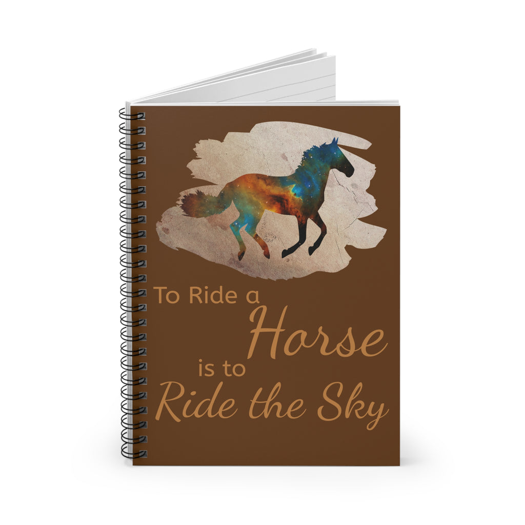 Celestial Horse Spiral Notebook | "Ride the Sky" Ruled Journal for Notes & Gifts | Open