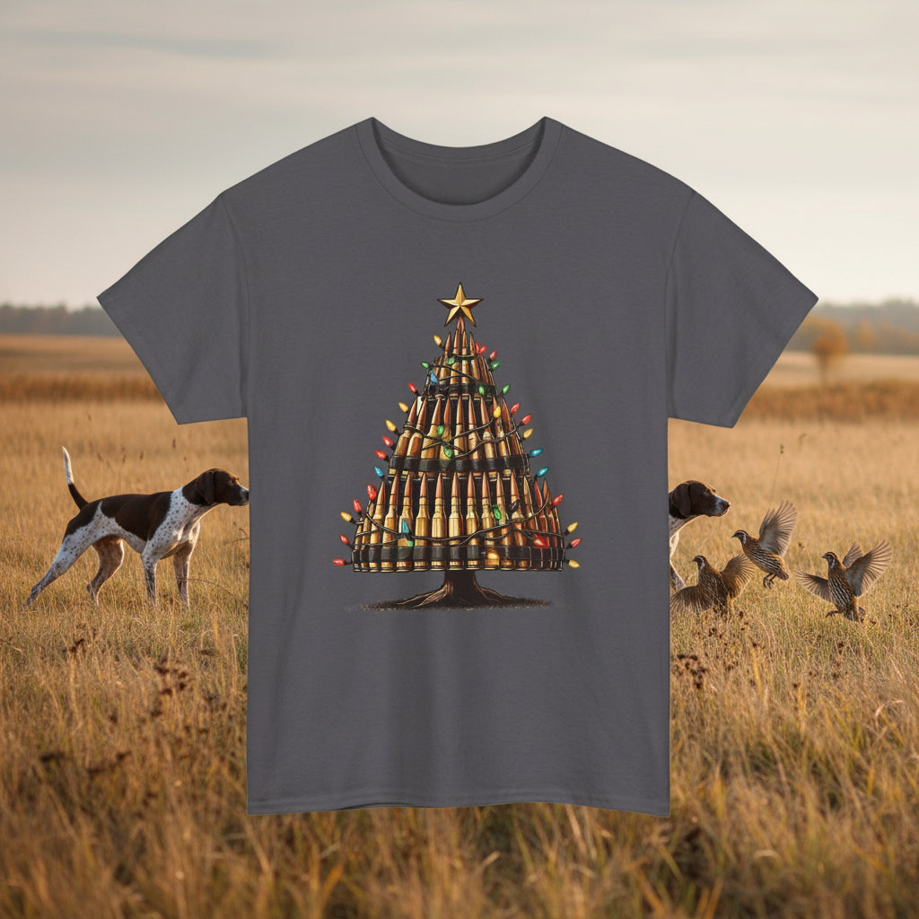 Charcoal | Unisex | Bullet Christmas Tree T-Shirt | Hunting & Holiday Humor Tee