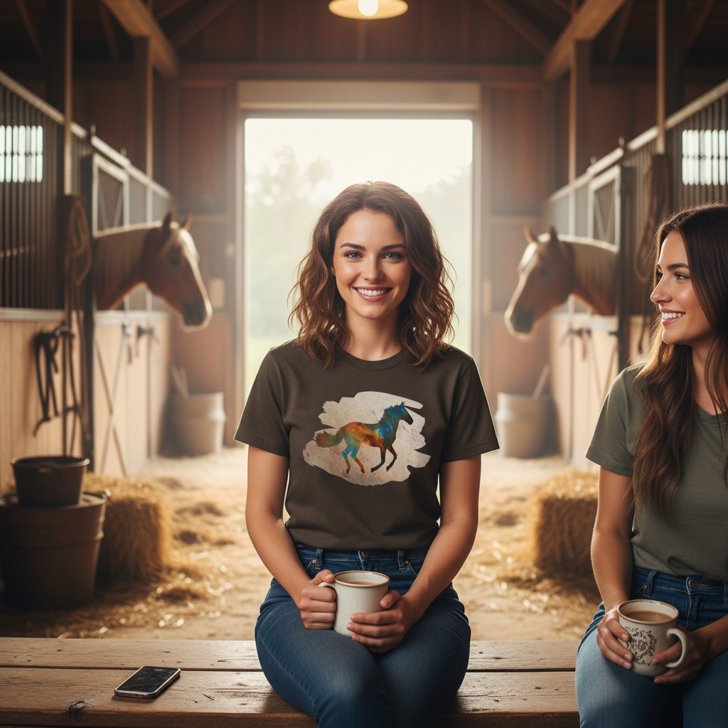 Dark Chocolate | Unisex | Lifestyle | Celestial Horse T-Shirt \ Gift for Horse Lovers
