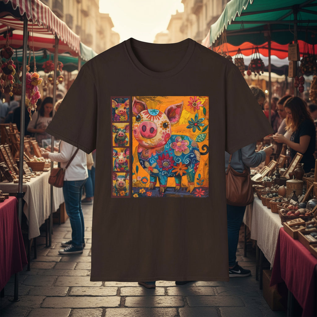 Dark Chocolate | Unisex | Pretty Little Piggies T-Shirt - Whimsical Barnyard Art