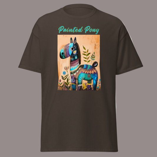 Dark Chocolate | Unisex | Painted Pony T-Shirt | Southwest Festive with a Turquoise Flare