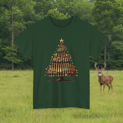 Forest Green | Unisex | Bullet Christmas Tree T-Shirt | Hunting & Holiday Humor Tee