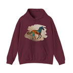 Maroon | Unisex | Celestial Horse Hoodie - Horse Painted with the Celestial Skies