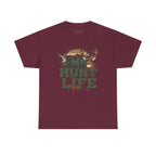 Maroon | Unisex | Hunt Life T-Shirt — Rustic Deer, Duck & Hunting Graphic Tee | Gift for Hunters