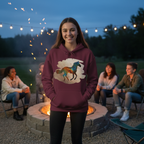 Maroon | Unisex | Lifestyle | Celestial Horse Hoodie - Horse Painted with the Celestial Skies | Gift for Horse Lovers