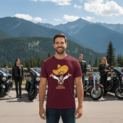 Maroon | Unisex | Lifestyle | Frito Bandito T-Shirt | Retro Pop Culture Throwback Tee
