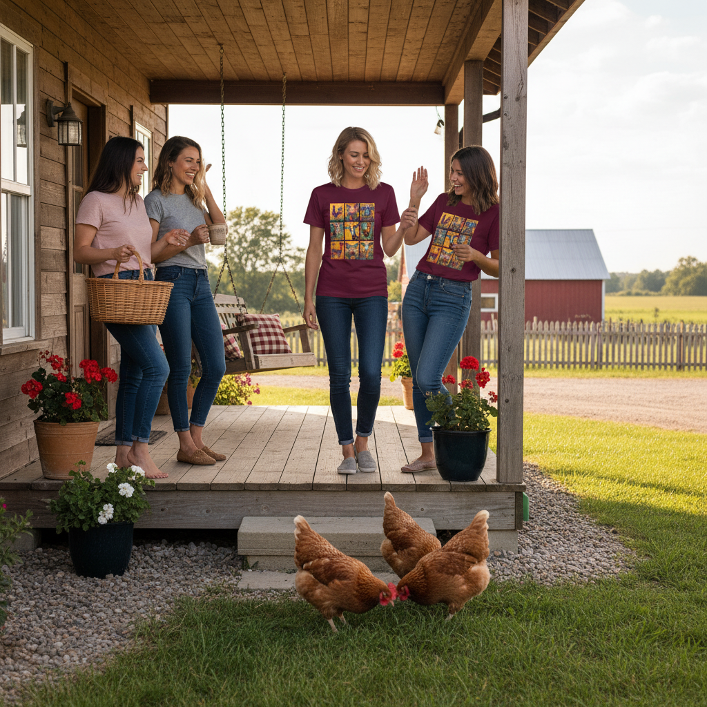 Maroon_Unisex_Lifestyle_Quirky_Barnyard_Crew_T-shirt