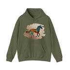 Military Green | Unisex | Celestial Horse Hoodie - Horse Painted with the Celestial Skies