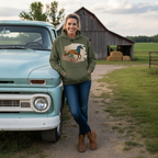 Military Green | Unisex | Lifestyle | Celestial Horse Hoodie - Horse Painted with the Celestial Skies | Gift for Horse Lovers