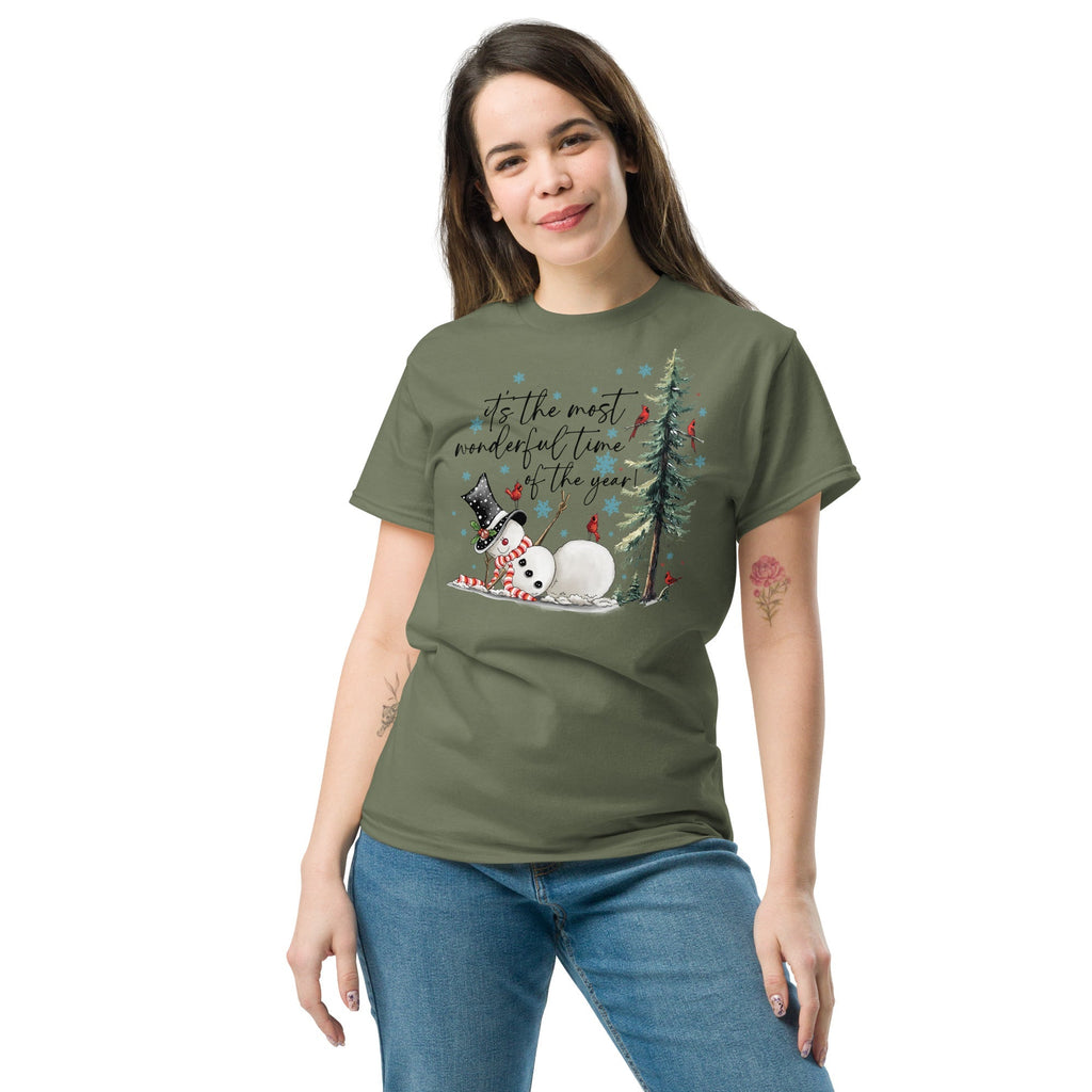 Military Green | Unisex | Lifestyle | Wonderful Time Snowman T-Shirt