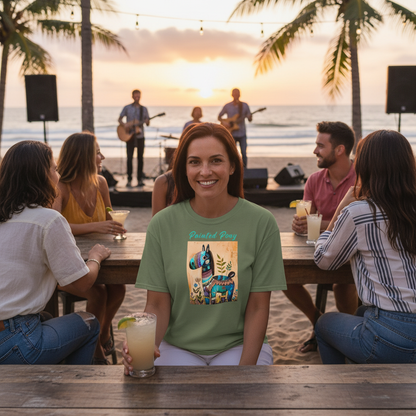 Military Green | Unisex | Lifestyle | Painted Pony T-Shirt | Southwest Festive with a Turquoise Flare