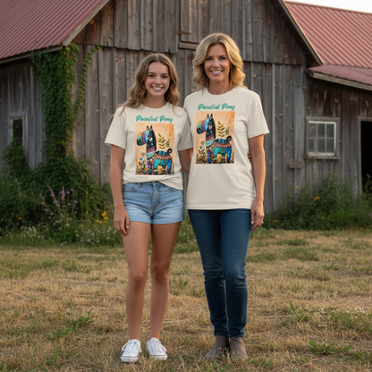 Natural | Unisex | Lifestyle | Painted Pony T-Shirt | Southwest Festive with a Turquoise Flare