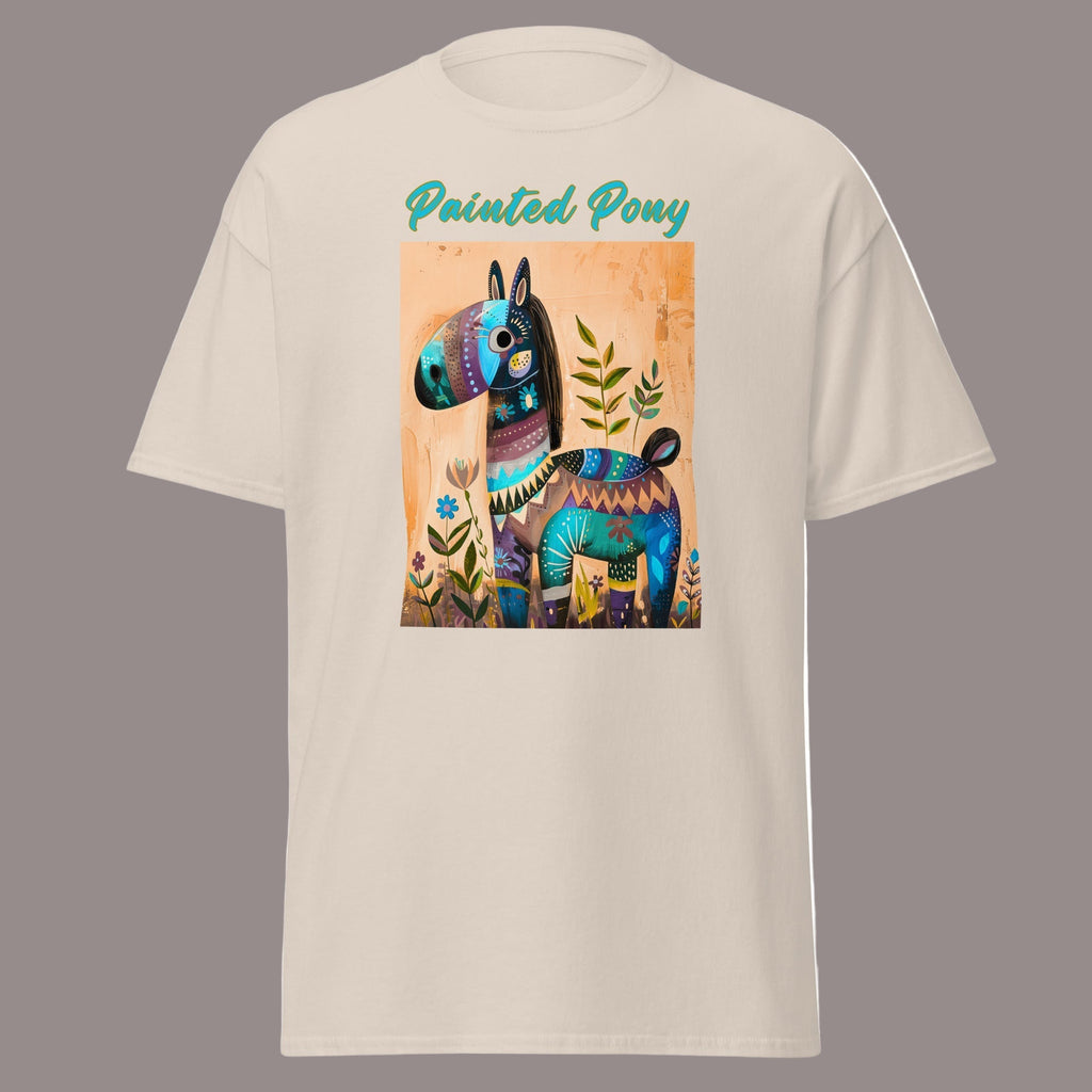 Natural | Unisex | Painted Pony T-Shirt | Southwest Festive with a Turquoise Flare