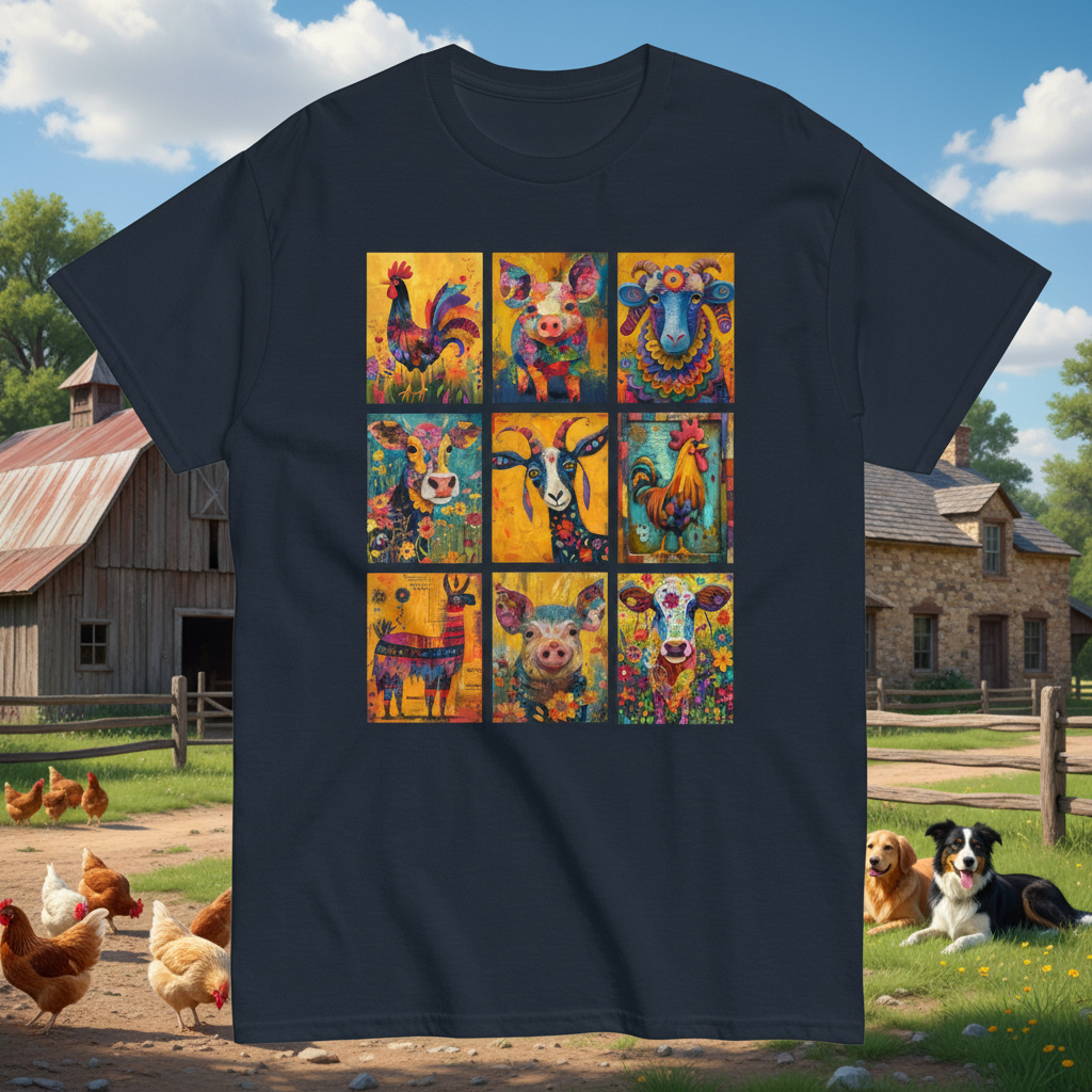 Navy_Unisex_Quirky_Barnyard_Crew_T-shirt