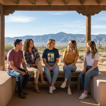 Navy | Unisex | Lifestyle | Painted Pony T-Shirt | Southwest Festive with a Turquoise Flare