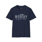 Navy | Unisex | Worthy Is Your Name T-Shirt - Christian Faith Cross Inspirational Tee