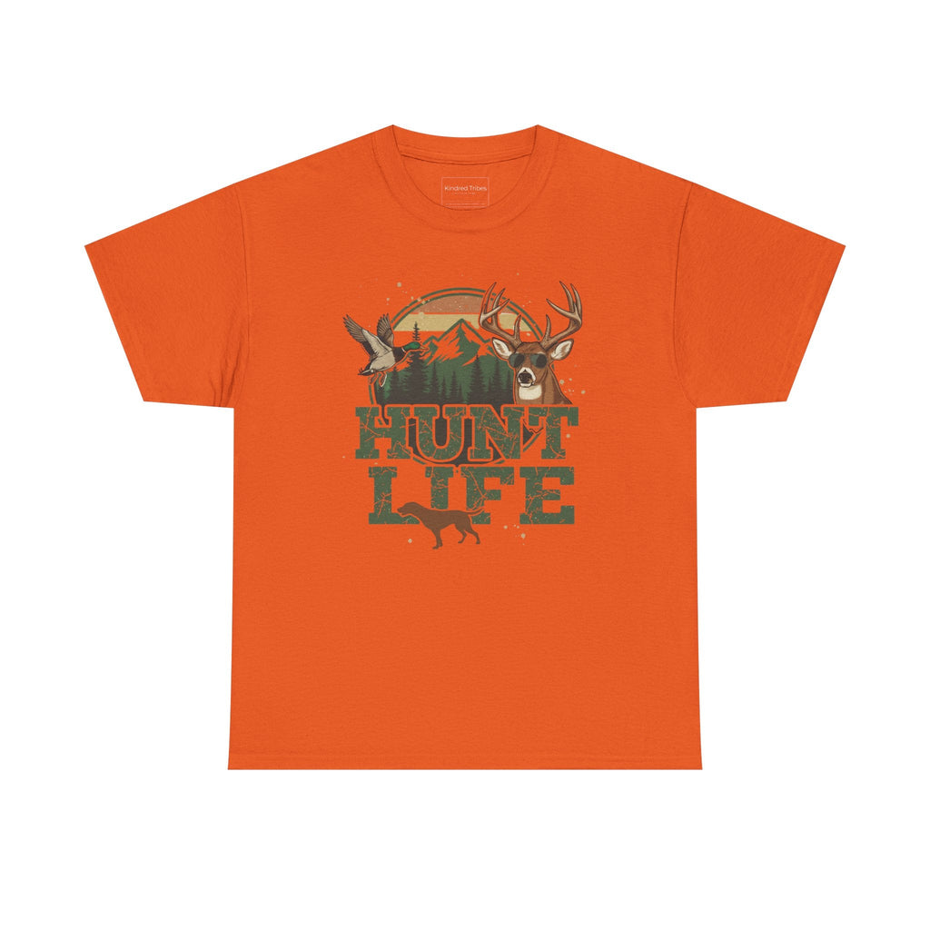 Orange | Unisex | Hunt Life T-Shirt — Rustic Deer, Duck & Hunting Graphic Tee | Gift for Hunters