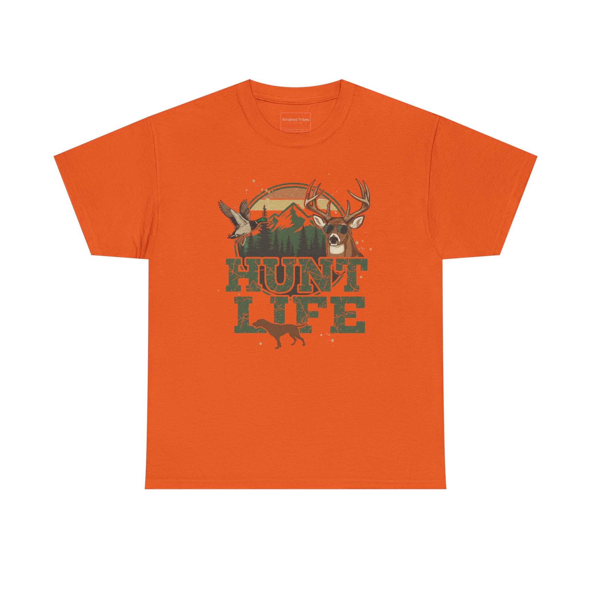 Orange | Unisex | Hunt Life T-Shirt — Rustic Deer, Duck & Hunting Graphic Tee | Gift for Hunters
