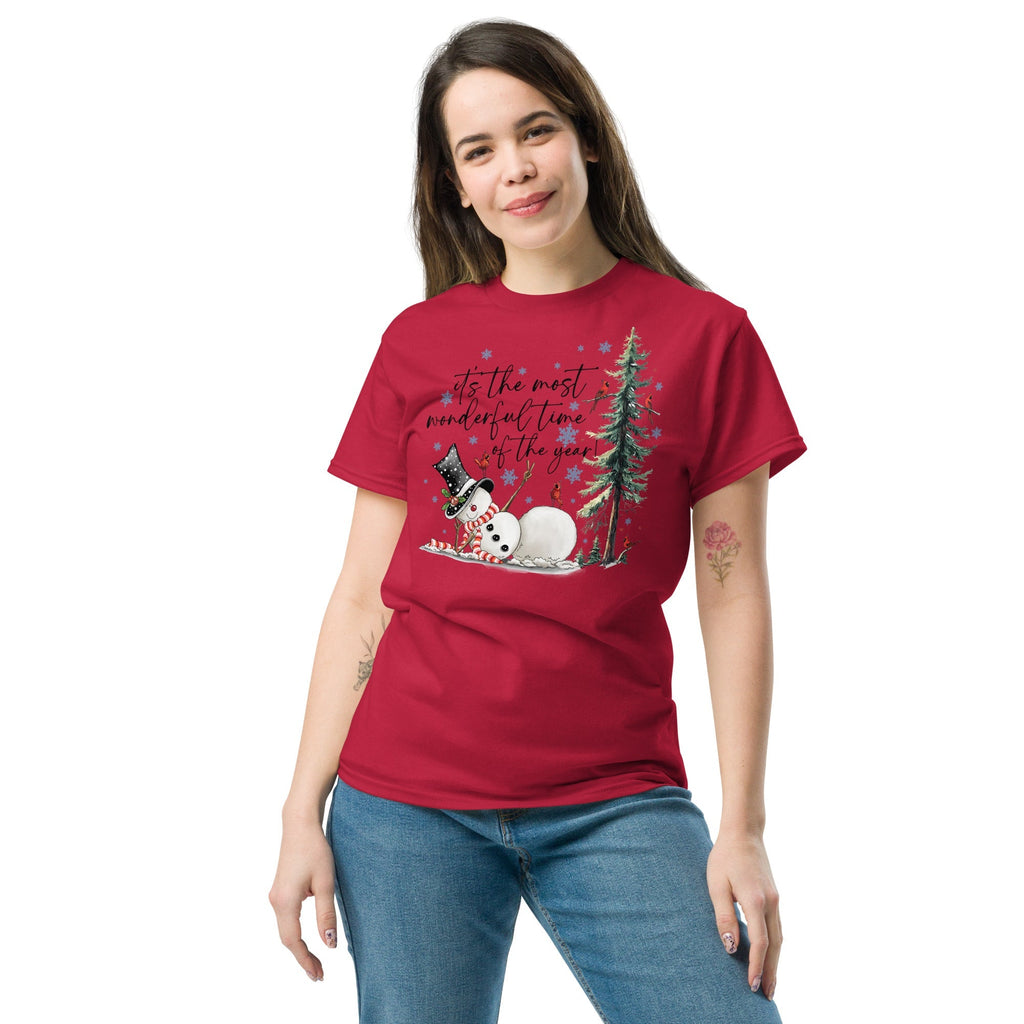 Red | Unisex | Lifestyle | Wonderful Time Snowman T-Shirt