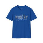 Royal | Unisex | Worthy Is Your Name T-Shirt - Christian Faith Cross Inspirational Tee