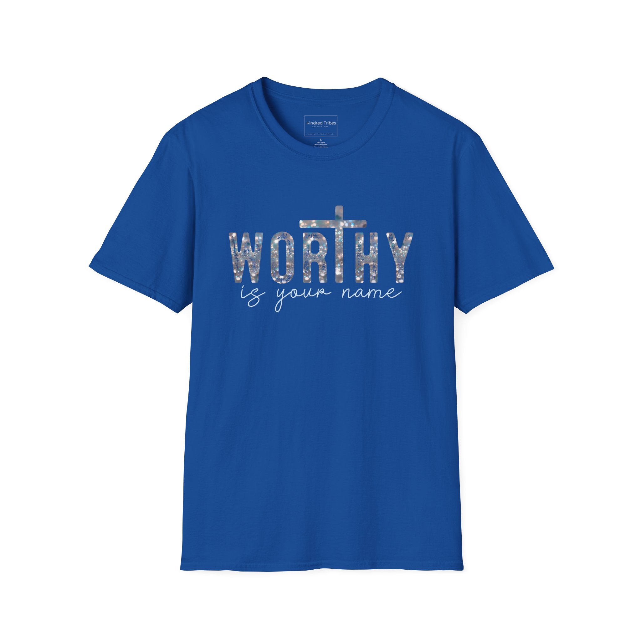 Royal | Unisex | Worthy Is Your Name T-Shirt - Christian Faith Cross Inspirational Tee