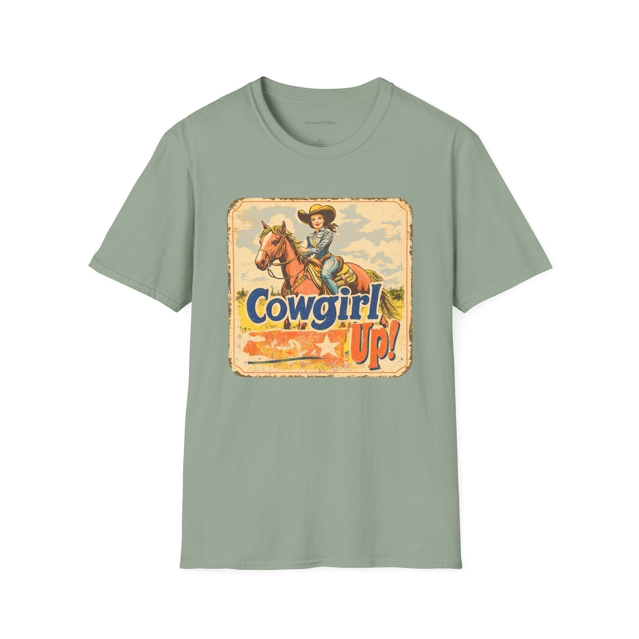 Sage | Unisex | Cowgirl Up - Vintage Rodeo Poster T-Shirt