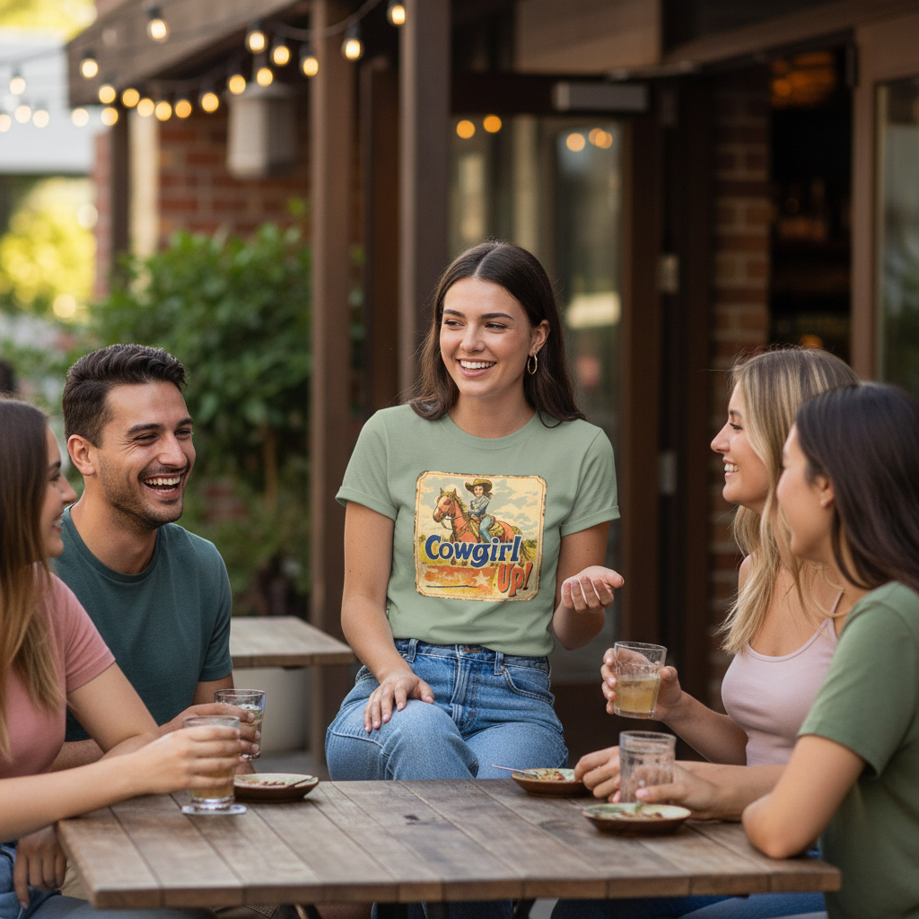 Sage | Unisex | Livestyle |Cowgirl Up - Vintage Rodeo Poster T-Shirt