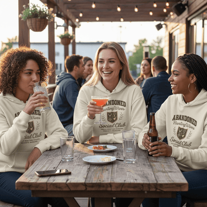 Sand | Unisex | Lifestyle | Abandoned Hunting Wives Social Club Hoodie | The Official Hunting Wives Uniform