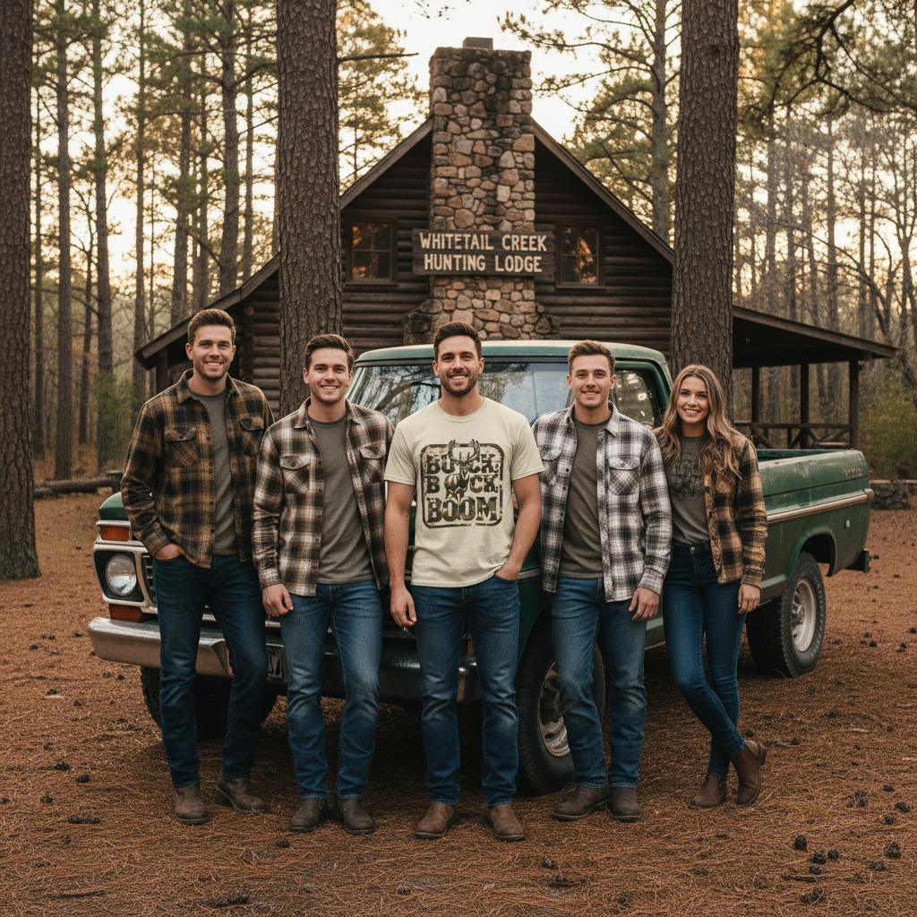 Sand | Unisex | Lifestyle | Buck Buck Boom! Camo Deer Hunting T-Shirt | Gift for Hunter