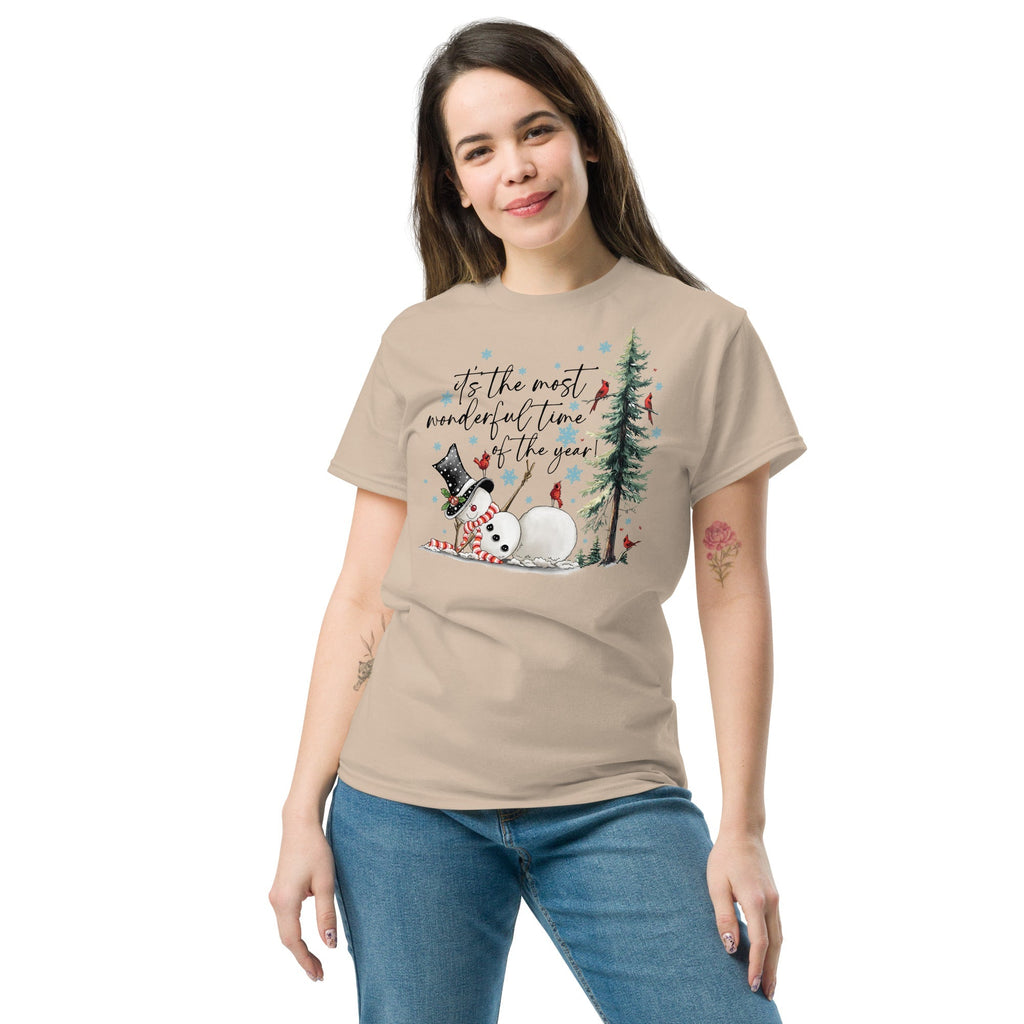 Sand | Unisex | Lifestyle | Wonderful Time Snowman T-Shirt
