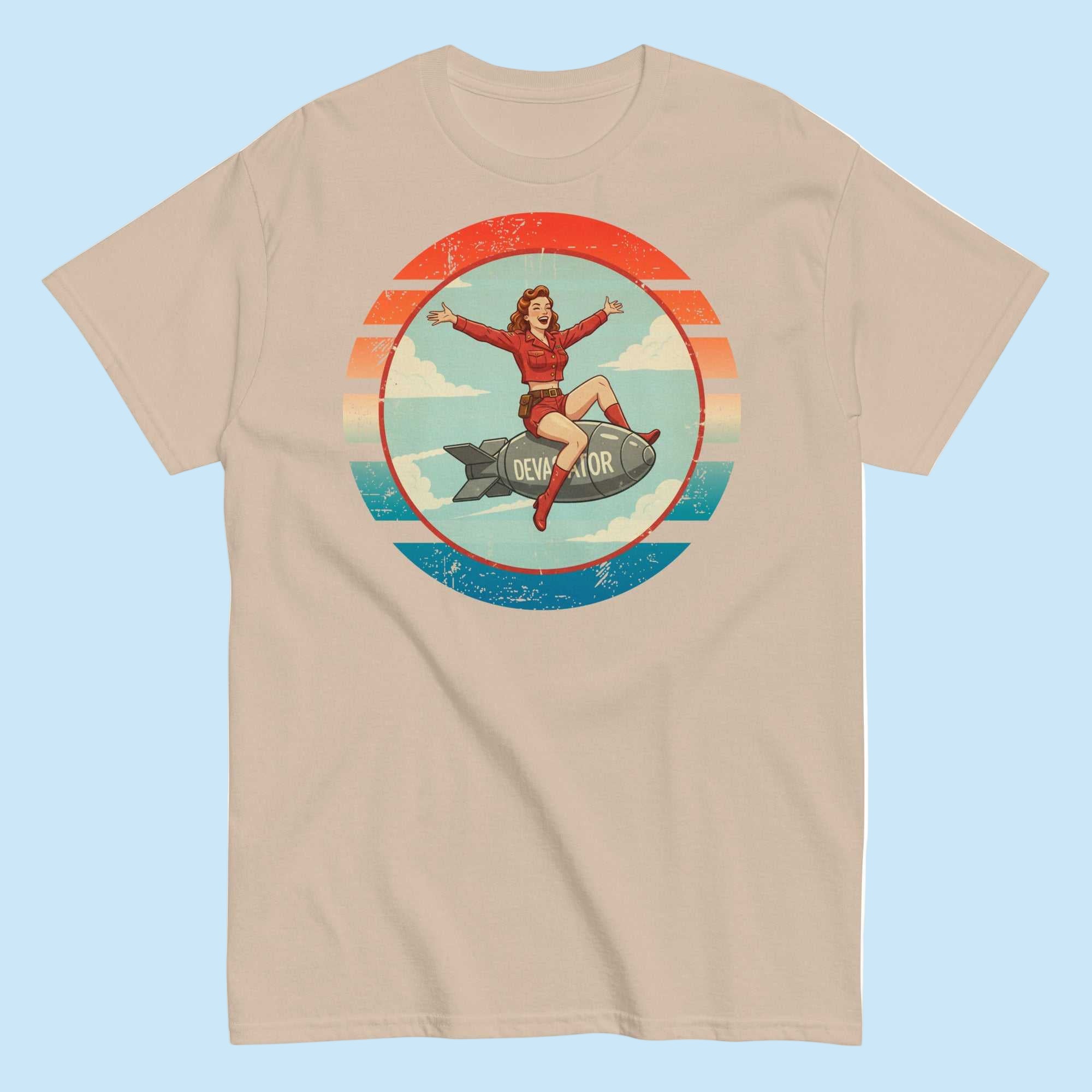 Sand | Unisex | The Devastator T-Shirt | WWII Iconic Bomber Nose Art