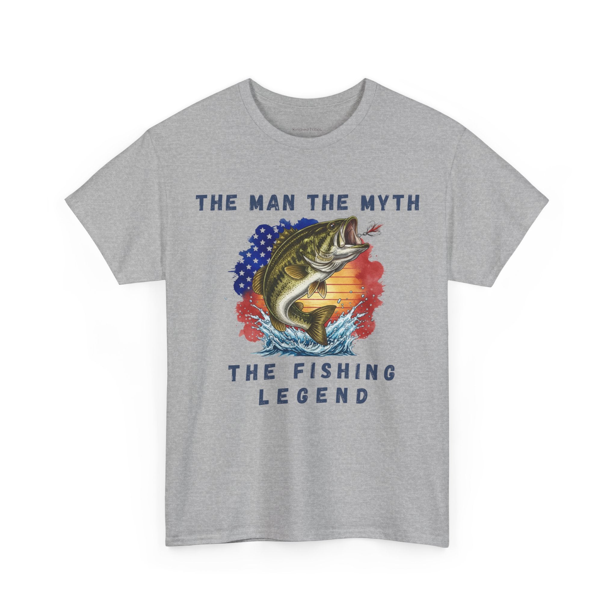 Sport Grey | Unisex | Fishing Legend T-Shirt - The Man The Myth The Fishing Legend Bass Graphic Tee