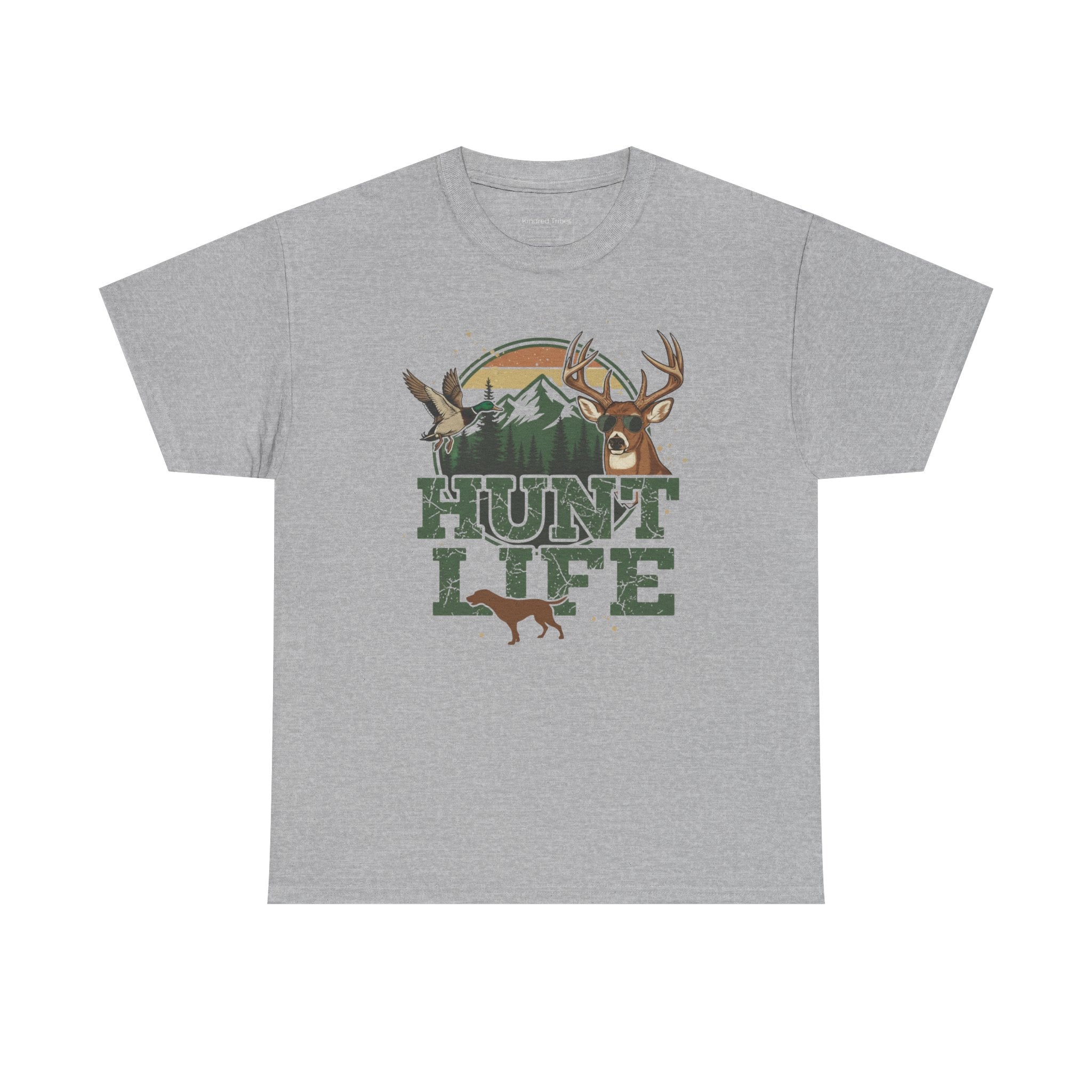 Sport Grey | Unisex | Hunt Life T-Shirt — Rustic Deer, Duck & Hunting Graphic Tee | Gift for Hunters